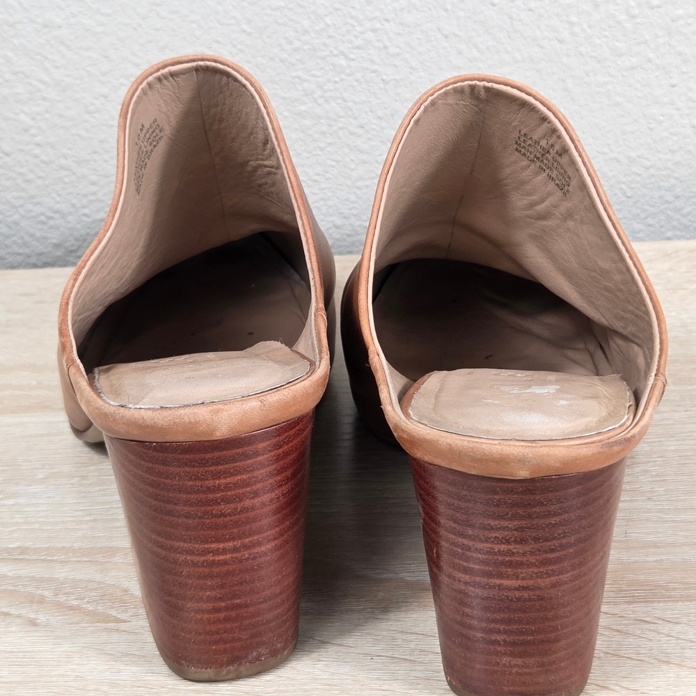 ABLE Brown Leather Pointed Toe Heeled Mules Women's 10 Made in Brazil - Picture 9 of 15